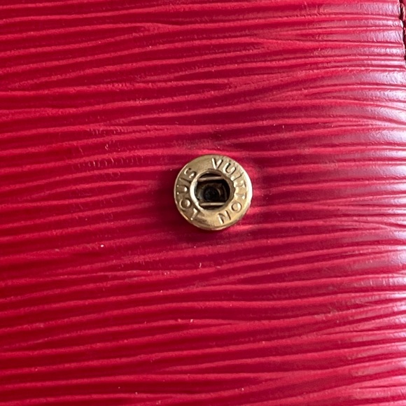 *Authentic* Louis Vuitton Epi Leather French Bifold Wallet Red Elegant Small - Picture 8 of 16